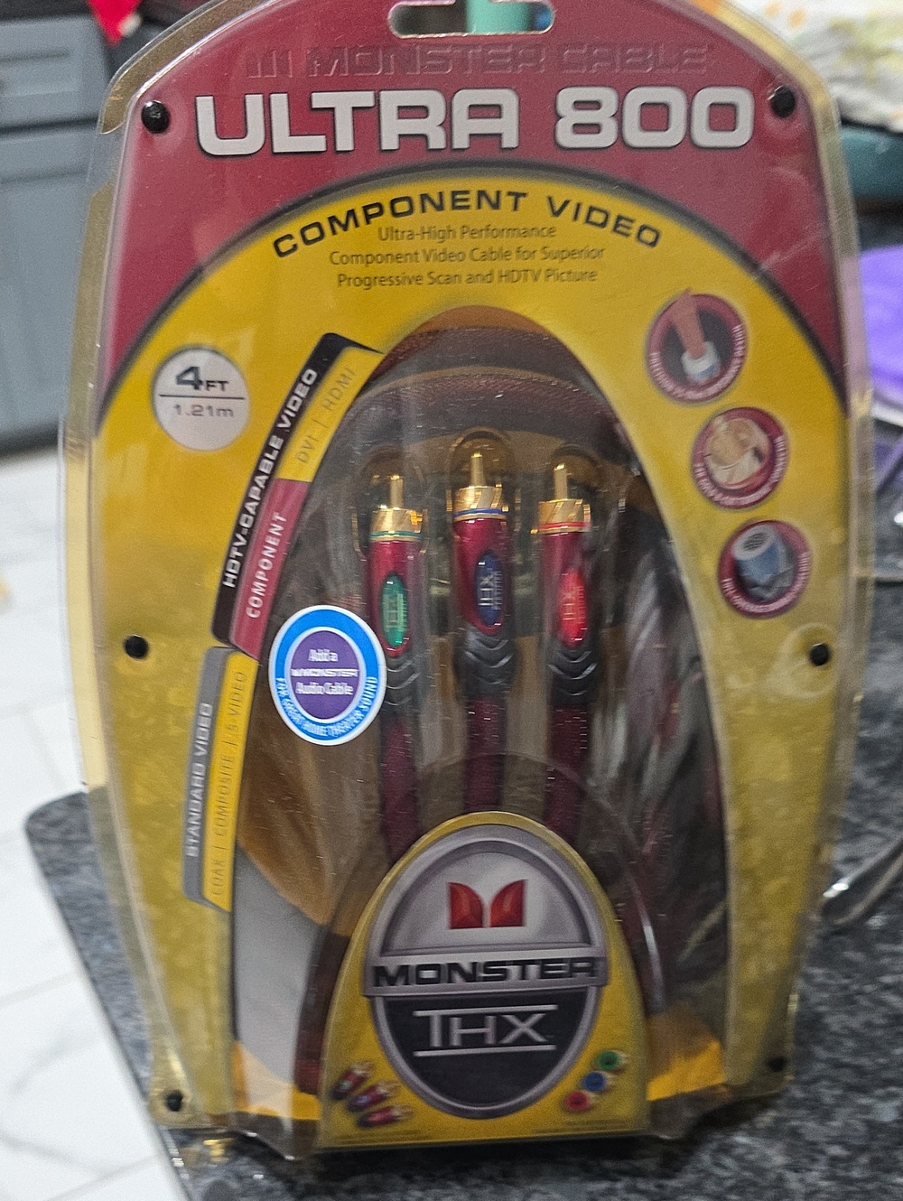 Monster Ultra 800 Component Video Cable - Red/Gold